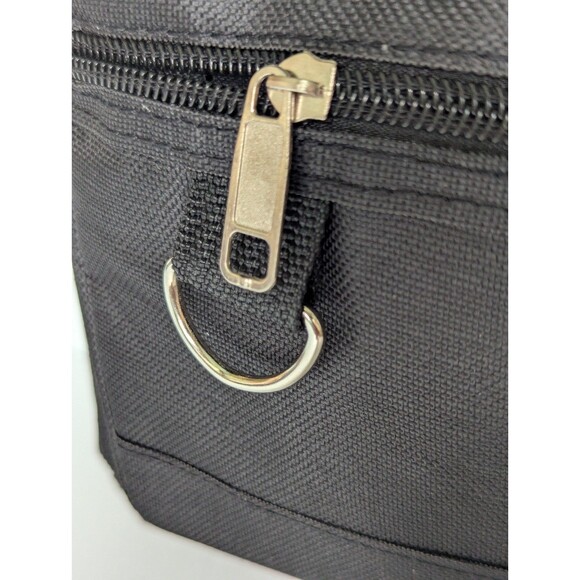 Unisex Mens Shoulder Bag Crossbody Black Nylon Strap Zip Compartments Light Pack - Picture 10 of 16